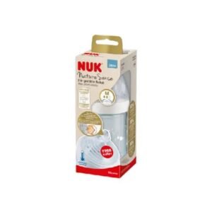 nuk nature sense glass baby bottle with silicone teat 0 to 6 months 120 ml.webp